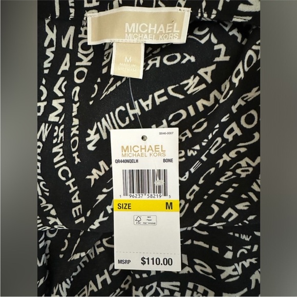 Michael Michael Kors Black/White Shirt NWT Size: M - Picture 5 of 5